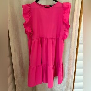 Women’s Plus Size Pink Ruffled Dress
